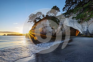 Morning at Cathedral Cove near Hahei, New Zealand