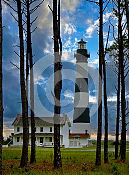 Morning clouds at the historic North Carolina lighthouse