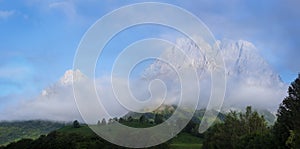 Morning clouds and mists at the Lescun circus, Pyrenees