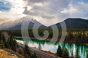 Morning Clouds Over Banff Mountains