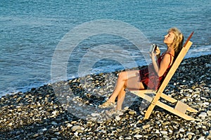 Mattina caffè sul Spiaggia 