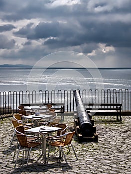 Morning Coffee At Bell Cliff - Lyme Regis