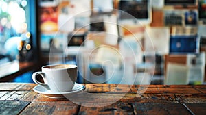 Morning Coffee in a Cozy Bookstore Cafe