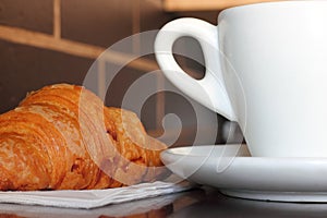 Morning coffee and a croissant