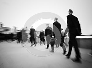 Morning Commuters London Rush Hour Concept photo