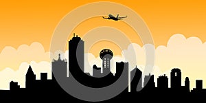 Morning Dallas Skyline-Vector