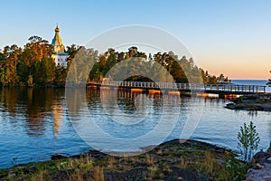 Morning dawn awakens Valaam Island photo