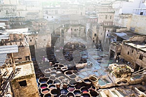 A morning day at Tannery of fez, Morocco