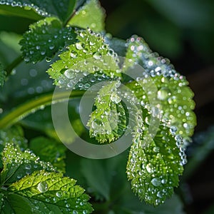 Morning Dew Dewdrops on leaves