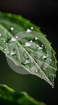 Morning Dew on Leaf