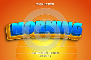 Morning editable text effect retro style