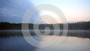 Morning by evaporation pond.