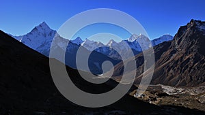 Morning in the Everest National Park, mount Ama Dablam