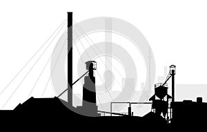 Morning Factory - Vector Illustration