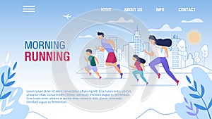 Morning Family Running Motivating Landing Page