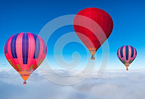 Morning flight of the three hot air balloons.