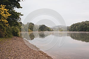 Morning fog on Lake Marburg, at Codorus State Park, Pennsylvania