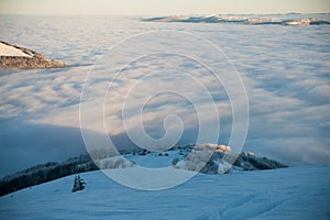 Morning fog in the mountains