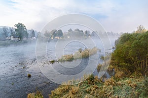Morning fog over the Dunajec River