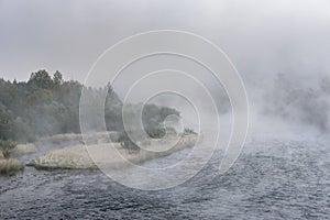 Morning fog over the Dunajec River