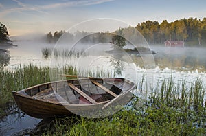 Morning fog over the lake