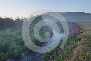 Morning in the foothills of the Urals