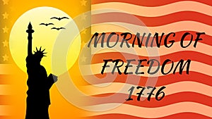 morning of freedom 1776 illustration at sunrise time