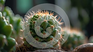 Morning Glory: A Macro Shot of a Thorny Cactus