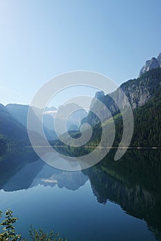 Morning at Gosau lake in the Austrian Alps