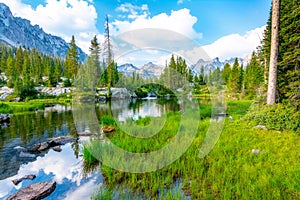 Morning high mountain lake in Idaho