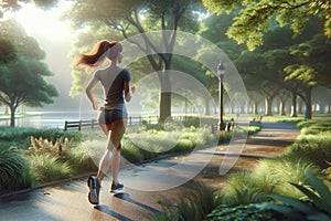 Morning Jog in Tranquil Park