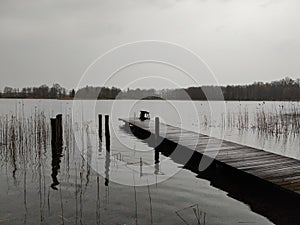 Morning lake, beautiful Poland, Mazury