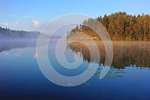 Morning on the Lake Ladoga Karelia