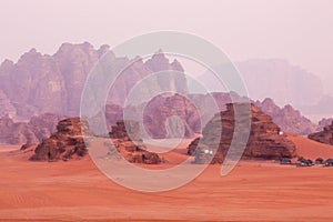 Morning landscape Wadi Rum desert, Jordan