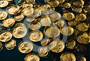 Ancient gold coin reflecting history and cultural heritage.AI Generated