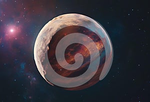 Close-up view of an asteroid floating through space.AI Generated