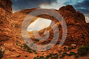 Morning Light in South Window, Arches National Park, Utah, USA