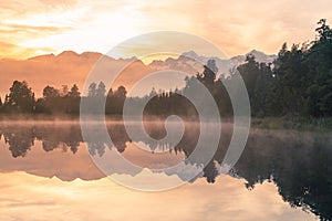 Morning at Matheson natural water lake