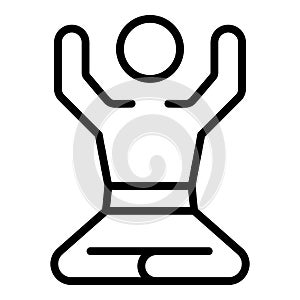 Morning meditation icon, outline style