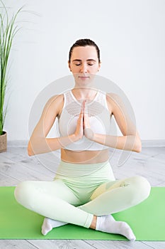 morning meditation yoga relaxation healthy woman