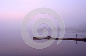 Lake Seliger: morning mist moorage photo