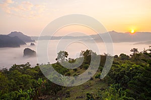 Morning Mist with Mountain