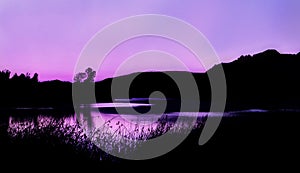 Morning at mountain lake