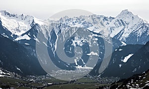 Morning Mountain Panorama view Zillertal Austria