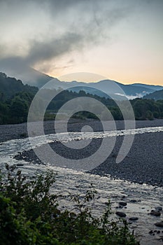 Morning by the mountain river