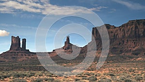 Morning pan of saddleback mesa in monument valley, utah