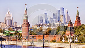 Morning panorama of Moscow, Russia