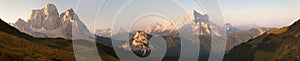 Morning panoramic view of mount Civetta and Mount Pelmo