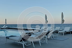 Morning at the Pool on Aegean Shore