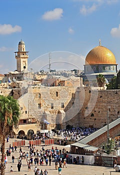 Morning prayer at the Western Wall